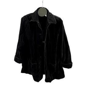 Vintage 1970s Women's Nordstrom Velvet Jacket MEDIUM Black Blazer